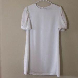 Zara white puff sleeve dress